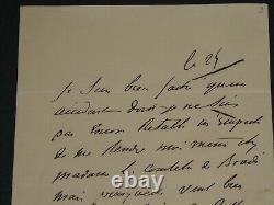 Alexandre de Laborde LETTRE AUTOGRAPHE SIGNÉE d'excuse, absence suite accident