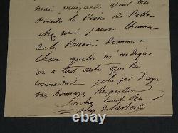 Alexandre de Laborde LETTRE AUTOGRAPHE SIGNÉE d'excuse, absence suite accident