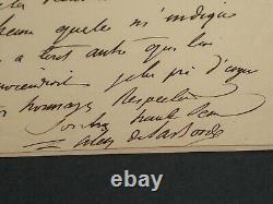 Alexandre de Laborde LETTRE AUTOGRAPHE SIGNÉE d'excuse, absence suite accident