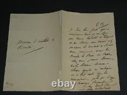 Alexandre de Laborde LETTRE AUTOGRAPHE SIGNÉE d'excuse, absence suite accident
