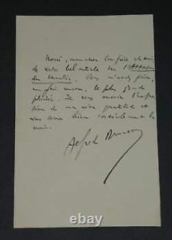 Alfred Bruneau Lettre autographe signée L'attaque du moulin