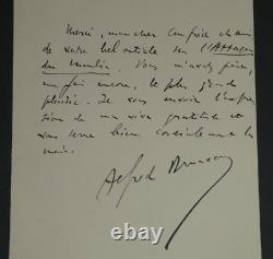 Alfred Bruneau Lettre autographe signée L'attaque du moulin