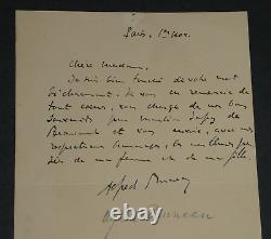 Alfred Bruneau Lettre autographe signée de remerciement