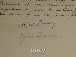 Alfred Bruneau Lettre autographe signée de remerciement