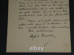Alfred Bruneau Lettre autographe signée sur sa pièce Le rêve, Emile Zola 1891