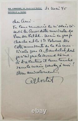 Alfred CORTOT Lettre autographe signée (1945)