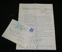 Alfred Cortot LETTRE AUTOGRAPHE SIGNÉE À C. Olivier Randonnée routière 1958