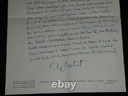 Alfred Cortot LETTRE AUTOGRAPHE SIGNÉE À C. Olivier Randonnée routière 1958