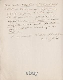 Alfred MÉZIÈRES Lettre autographe signée à Armand SCHILLER