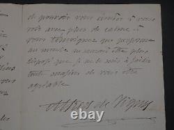 Alfred de VIGNY, Écrivain Lettre autographe signée, 1855, 3 pages