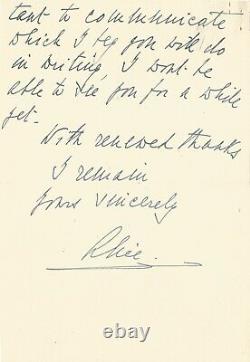 Alice de BATTENBERG Lettre autographe signée sur Elizabeth II et Philip. 1947