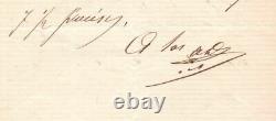 Alphonse DAUDET, Ecrivain, 1860, Lettre Autographe Signée