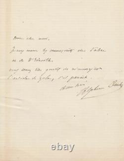 Alphonse DAUDET Lettre autographe signée Emile ZOLA