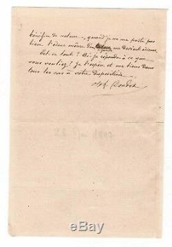 Alphonse Daudet / Lettre Signée (1897) / Tolstoï / Tabac / Alcool