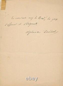 Alphonse Daudet manuscrit autographe signé sur le Nord aphorisme poésie