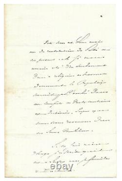 Alphonse de LAMARTINE / Lettre autographe signée sur Victor Hugo / Second Empire
