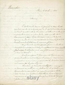 Alphonse de LAMARTINE belle lettre autographe signée du 1er Fevrier 1862