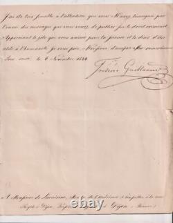 An 1844. Lettre manuscrite signée. Frédéric. Guillaume. Roi. Prusse. Allemagne