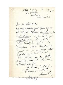 Anatole FRANCE / Lettre autographe signée / Jolies demoiselles / Ses poèmes