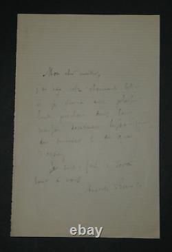 Anatole France Lettre autographe signée à Mon cher maître. Quai d'Orsay