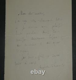 Anatole France Lettre autographe signée à Mon cher maître. Quai d'Orsay
