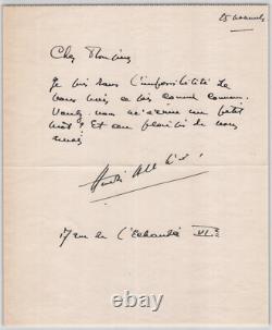 André Allard l'Olivier Poète LETTRE AUTOGRAPHE SIGNÉE
