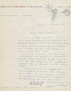 André BRETON. Lettre autographe signée. Surréalisme. 1960