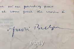 André BRETON Lettre autographe signée à Francis Dumont (1948)