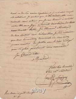 André-François DE COUPIGNY Lettre autographe signée THEATRE