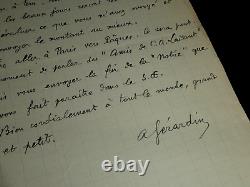 André GÉRARDIN LETTRE AUTOGRAPHE SIGNÉE, 1922