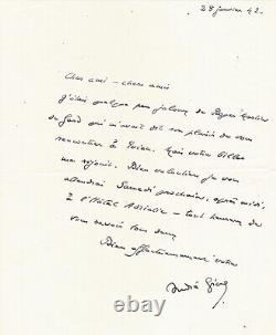 André GIDE Correspondance de 8 lettres autographes et signées