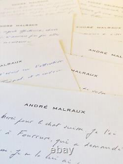 André MALRAUX / Lettres autographes signées / Chat / Vilmorin / Voyages / Gide