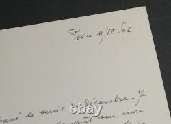 André-Paul ANTOINE CARTE LETTRE AUTOGRAPHE SIGNÉE 1962