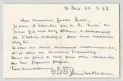 Anna Eva Bergman Lettre autographe signée à G. Diehl Vernissage à Turin 1967