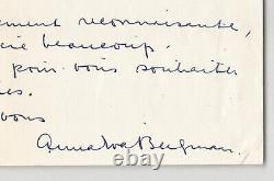 Anna Eva Bergman Lettre autographe signée à G. Diehl Vernissage à Turin 1967