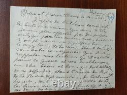 Anna de Noailles Lettre autographe signée à la Comtesse Greffulhe 1917