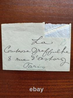 Anna de Noailles Lettre autographe signée à la Comtesse Greffulhe 1917