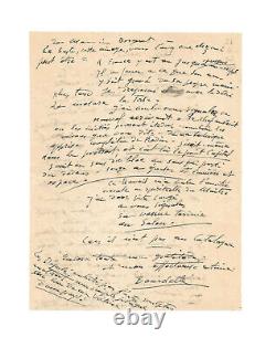 Antoine BOURDELLE / Lettre autographe signée / Rodin / Buste / Anatole France