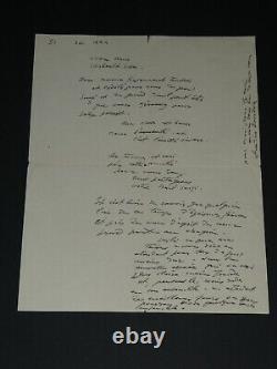 Antoine Bourdelle Lettre autographe signée de deuil à François Thiebault 1924