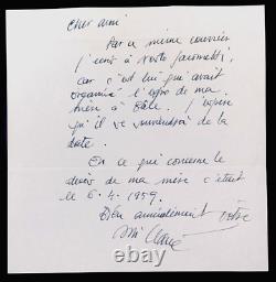 Antoni CLAVÉ, Peintre LETTRE AUTOGRAPHE SIGNÉE SUR Nesto JACOMETTI ET SA MERE