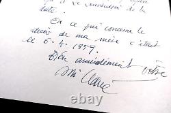 Antoni CLAVÉ, Peintre LETTRE AUTOGRAPHE SIGNÉE SUR Nesto JACOMETTI ET SA MERE