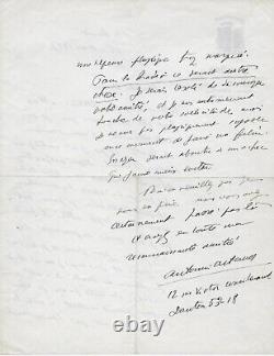 Antonin ARTAUD Lettre autographe signée