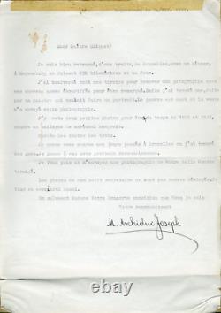 Archiduc Joseph d'Autriche (1872-1962) Rare lettre signée (1955) Autographe