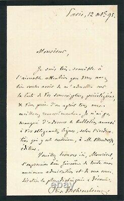 Arthur PAVLOVITCH baron de MOHRENHEIM diplomatie Russe lettre autographe signée