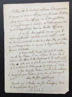 Auguste BLANQUI Rare lettre autographe signée Exil à Cayenne 1859