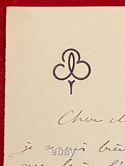 Auguste Bartholdi Lettre Authographe Signee 1870 Rare