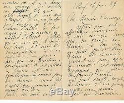 Auguste-Léon DORCHAIN Belle lettre autographe signée écriture maladie 8 pages