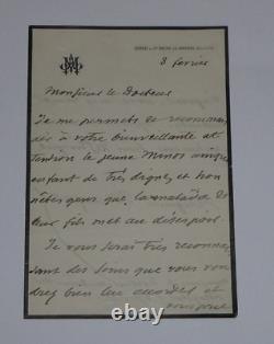 Auguste MAQUET, Poète LETTRE AUTOGRAPHE SIGNÉE DE RECCOMANDATION A UN DOCTEUR
