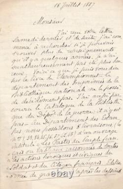 Auguste RAFFET fils bibliographie Général Championnet lettre autographe signée