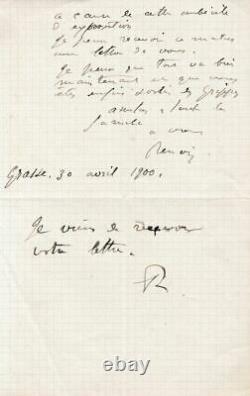 Auguste RENOIR Lettre autographe signée à Paul DURAND-RUEL